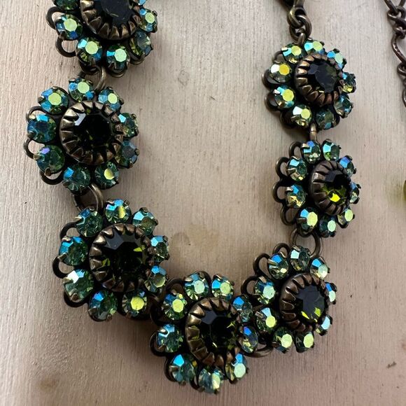 Vintage Liz Palacios Rhinestone Flower Regency Inspired Bracelet - Picture 2 of 6